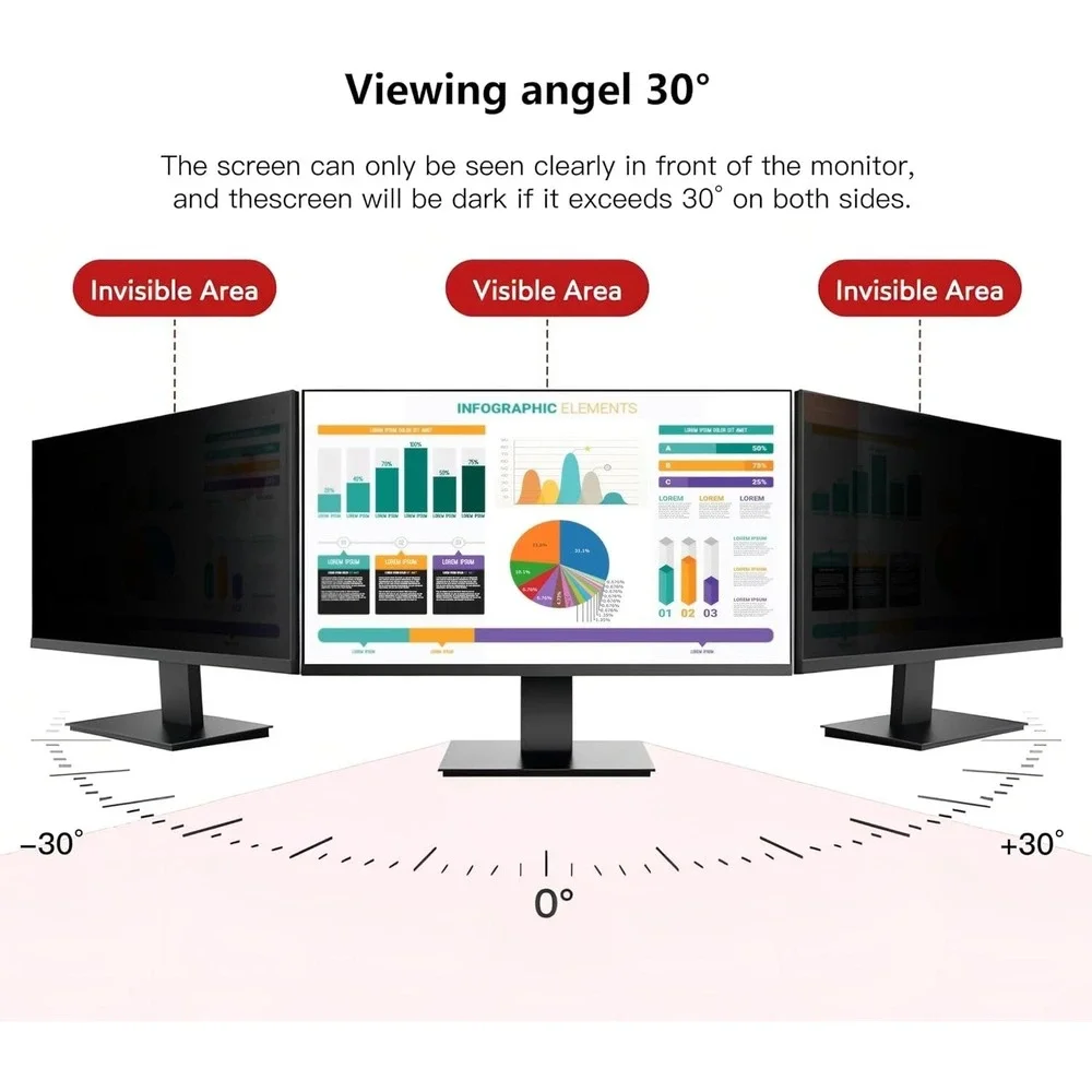2-Pack 21.5 Inch Privacy Screen Shield– 16:9 Anti-Spy Filter for Desktop Monitor